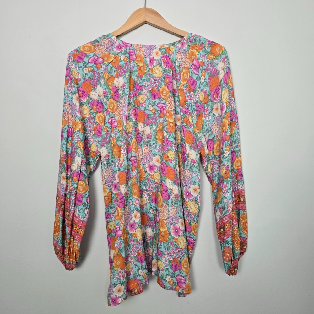 Walker & Wade Women Sonia Top Julep Floral Tassel Tunic Blouse Small Summer Boho - Picture 8 of 10